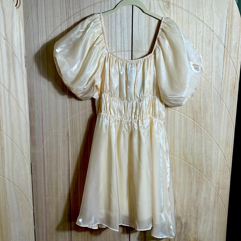 Shiny cream color dress
